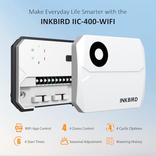 Inkbird Programmateur Arrosage WiFi 4 Voies pour Jardin
