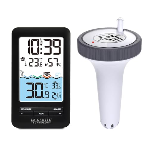 La Crosse Technology - Station de température pour piscine - Noir pour amateurs de piscine - Installation de piscine - P