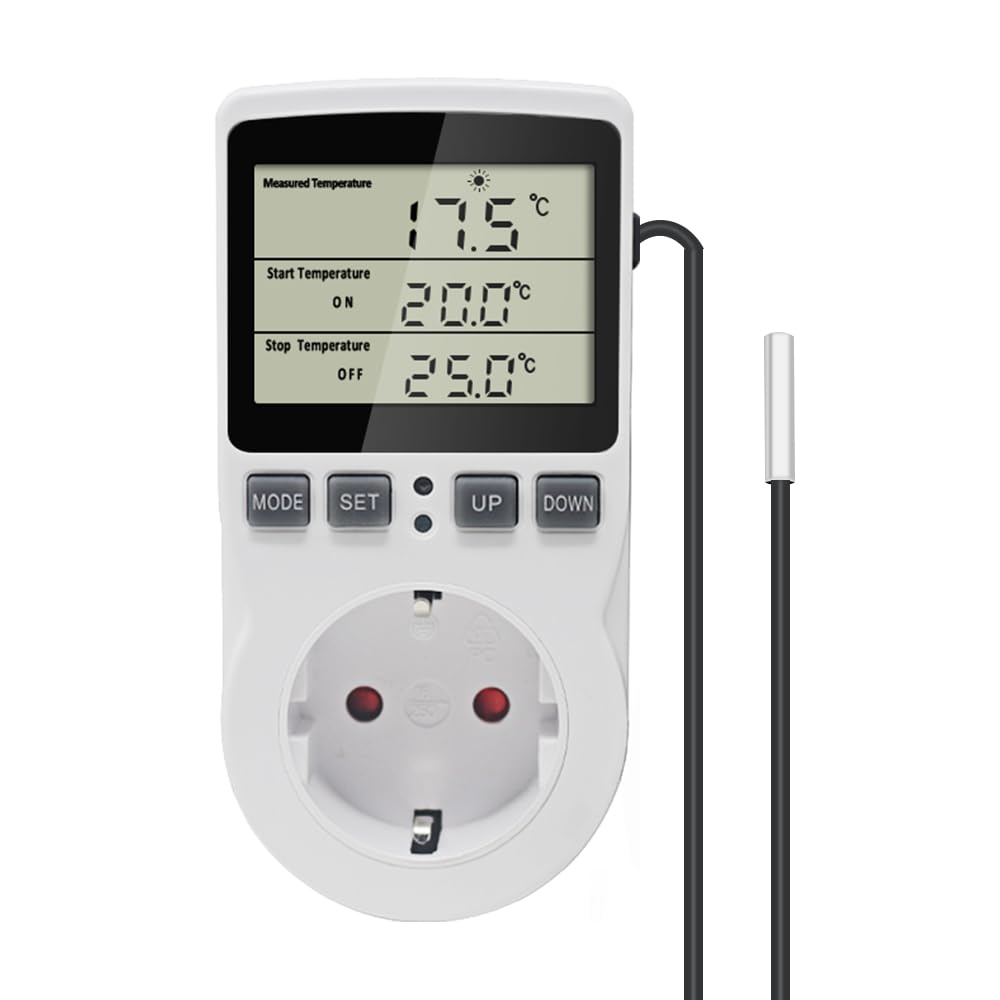 Thermostat Numérique KT3100 Régulateur de Température pour Serre Reptile Terrarium Maison with Capteur 3m 230V 16A