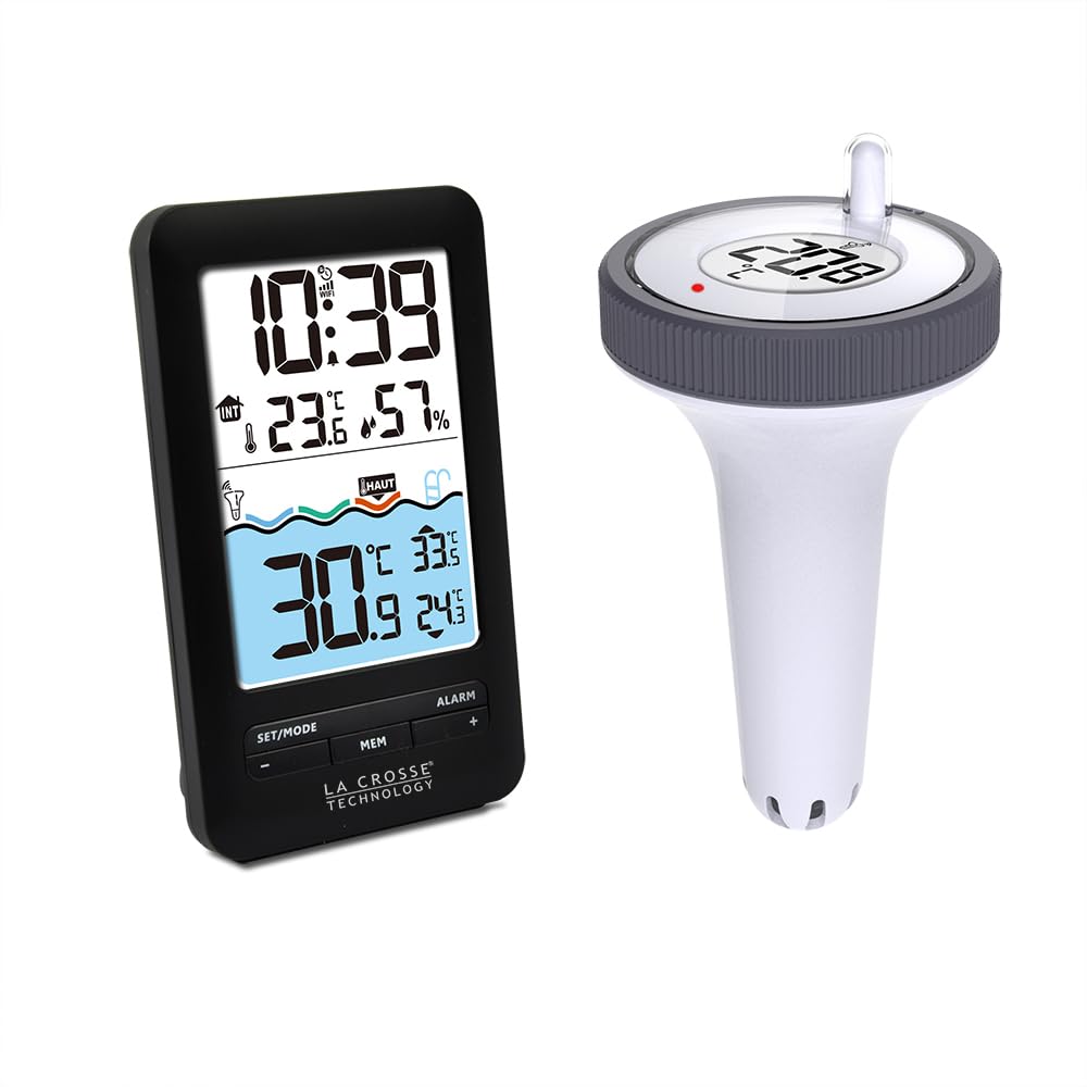 La Crosse Technology - Station de température pour piscine - Noir pour amateurs de piscine - Installation de piscine - P